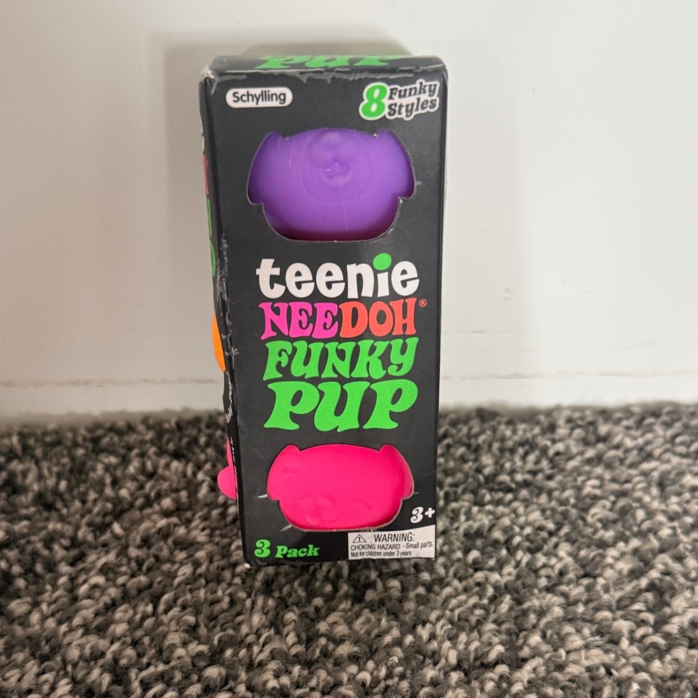 Teenie Needoh Funky Pup 3-Pack - Purple & Pink colors may vary